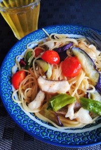 【釣食】コロダイと夏野菜のペペロンチーノ