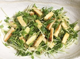 九条ねぎと焼き油揚げの薬味サラダ