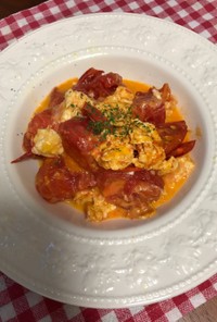 トマトと卵のオリーブオイル炒め☆