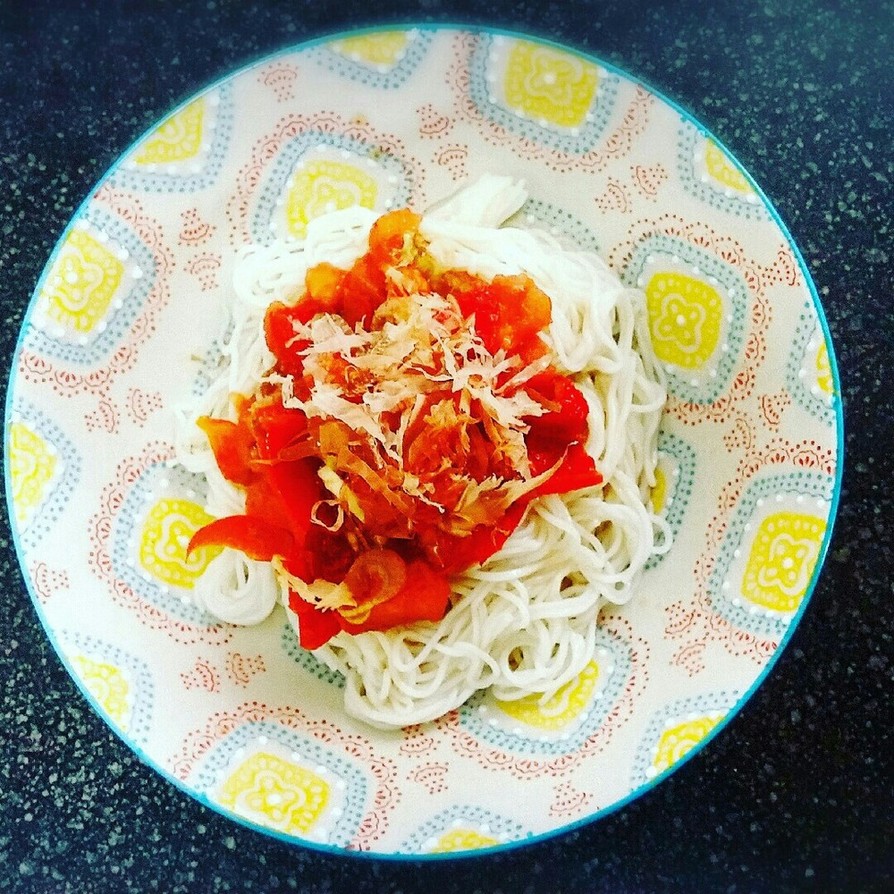 夏バテに！トマトのピリ辛素麺の画像