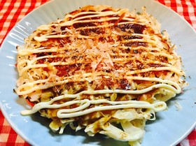 簡単肉なしヘルシー!キャベツのお好み焼き