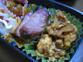 お弁当に。豚とたまごのケチャップ炒め♪