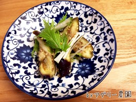 水菜とナスの胡麻マヨお浸し♪