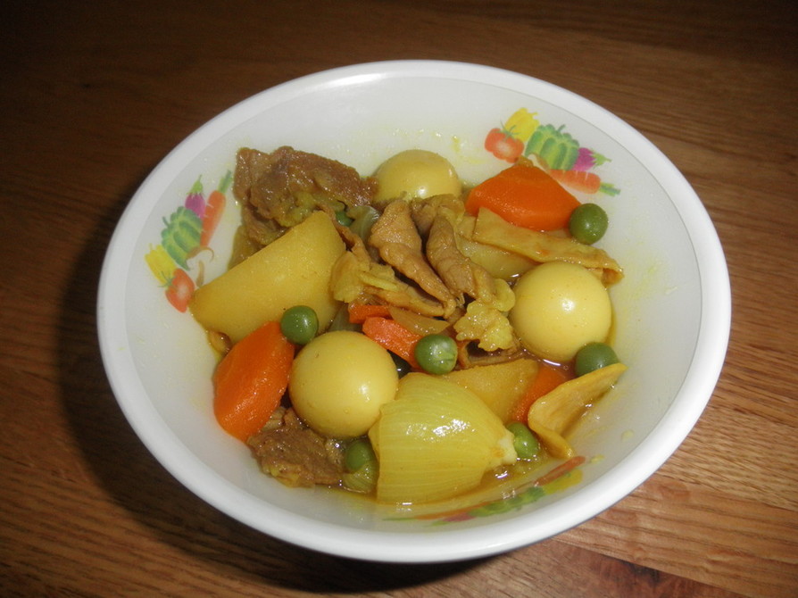 うずら卵と野菜のカレー煮★宇都宮学校給食の画像