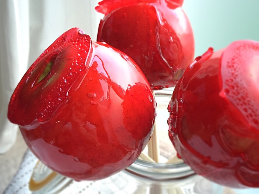 ハロウィン用のリンゴ飴のレシピ