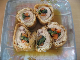 ★油揚げのチキンロール★