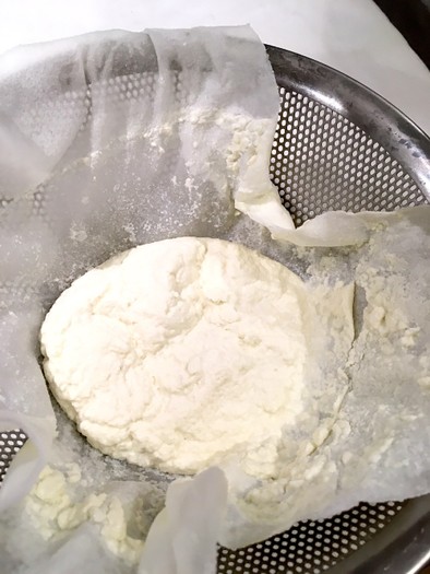 タンパク質の分離で作るカッテージチーズの写真