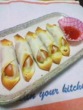 おやつにどうぞ★チーズウインナー包み