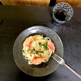 人気店参考!トマトと桃の冷製パスタ♪