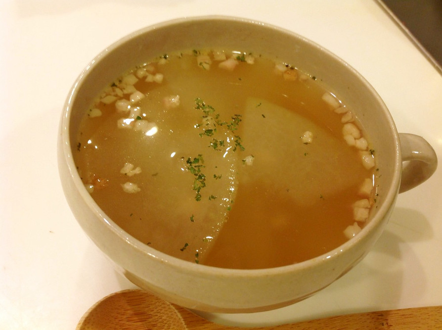 旨みたっぷり☆冬瓜とベーコンの温冷スープの画像