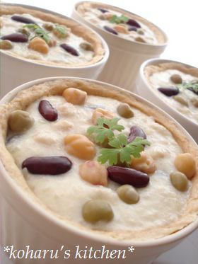 *お豆たっぷりビーンズパイシチュー*