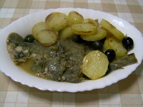 舌平目とオリーブの煮込み