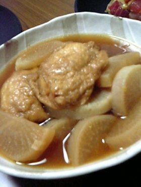 肉詰めいなりと大根の煮物