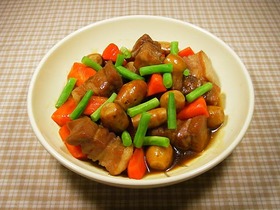 アピオスと塩豚のウスターソース煮