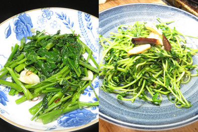 空心菜か豆苗のシンプルな炒め物：覚書の写真