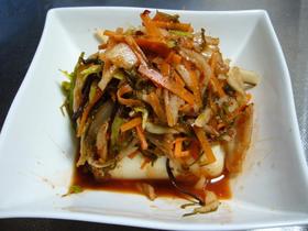 これで満足!豪華なキムチ冷奴
