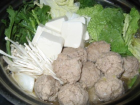 うちの贅沢☆鴨肉団子のお鍋