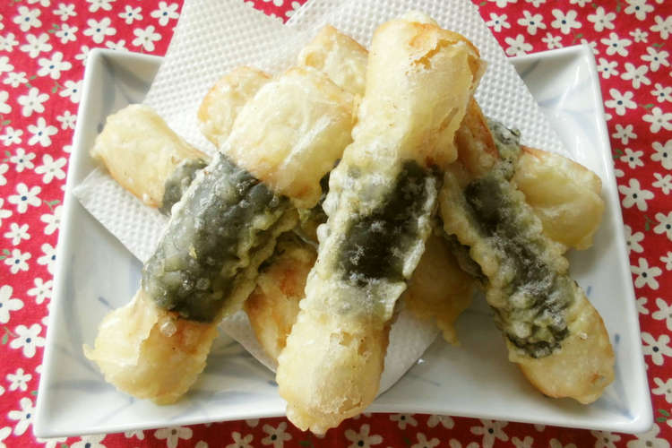 ちくわ 海苔巻き天ぷら レシピ 作り方 By 花時計咲いた クックパッド 簡単おいしいみんなのレシピが354万品