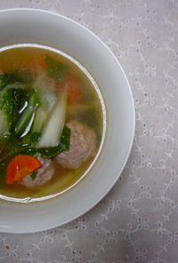 セロリと肉団子のスープ