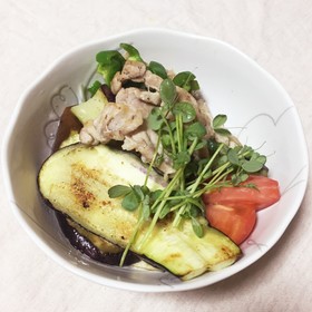 ナスと豚肉と水菜のさっぱりポン酢