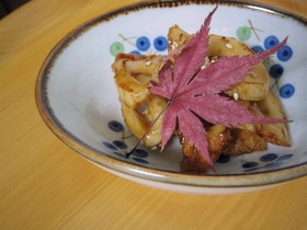 わさび風味のちくわの照り焼き