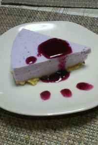 ブルーベリーの豆乳レアチーズケーキ
