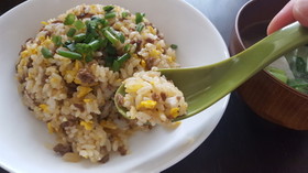 牛脂を使った牛そぼろチャーハン