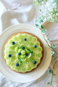 シャインマスカットのレアチーズケーキ