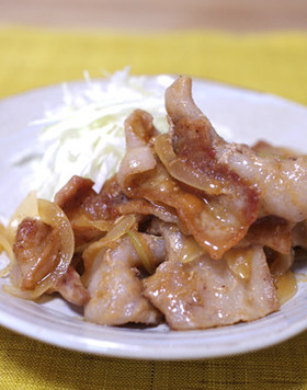 生姜みそぽん酢で★豚バラ肉の生姜焼き