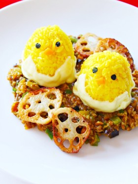 簡単アレンジ☆ひよこのしめじドライカレー