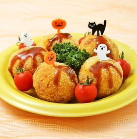 ハロウィンメニュー♪簡単かぼちゃコロッケ