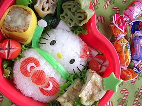 X'mas雪だるまキティ キャラ弁