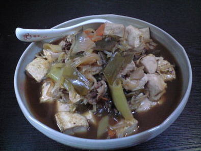 すき焼き風味の肉豆腐の写真