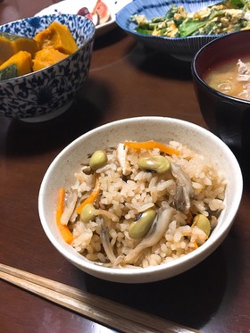 枝豆と舞茸の炊き込みごはん