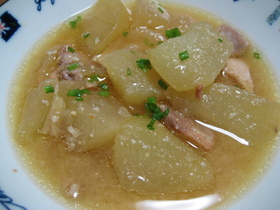 圧力鍋で☆冬瓜と鶏肉のねぎみそ煮