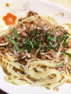 納豆大葉しらす 和風パスタ スパゲティ