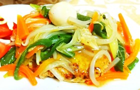 中華餡かけ豆腐バーグ★挽肉250で8個!
