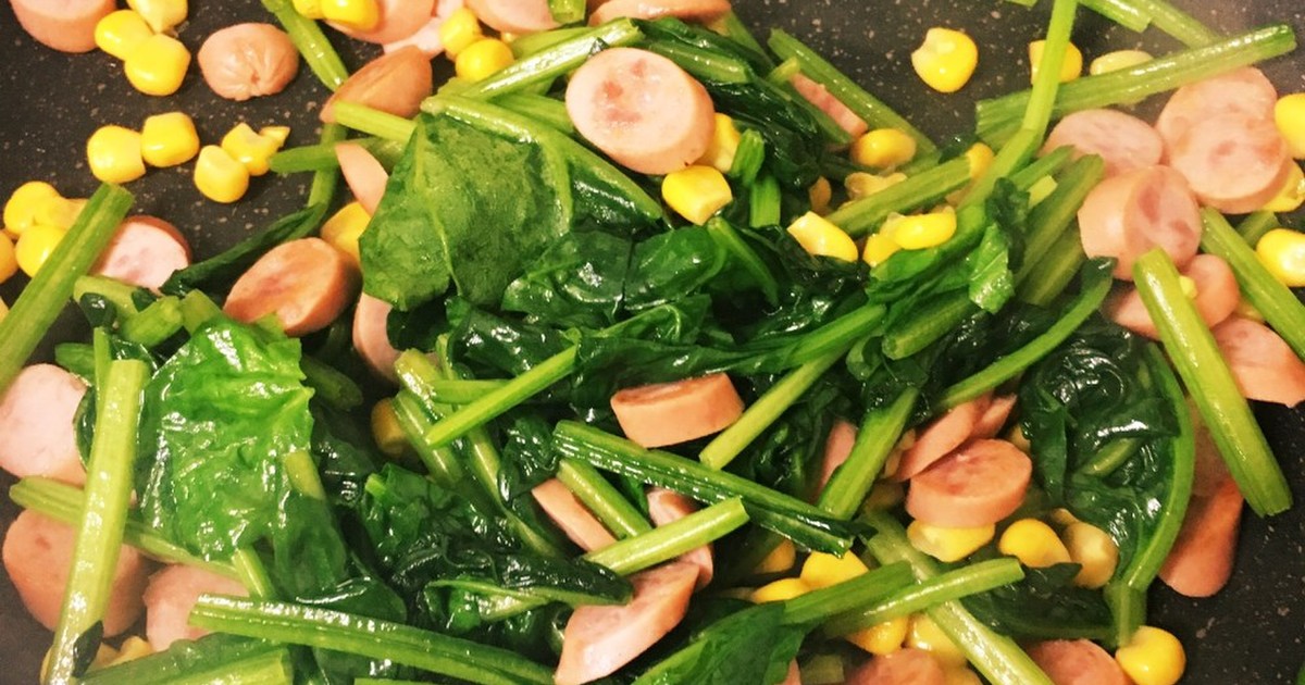 ほうれん草とウインナーコーン炒め by ハチワレ38 【クックパッド】 簡単おいしいみんなのレシピが340万品