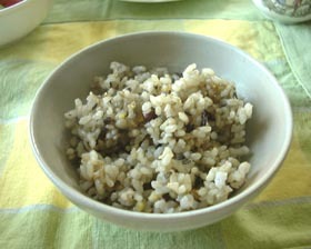私の主食(発芽玄米十穀ご飯)