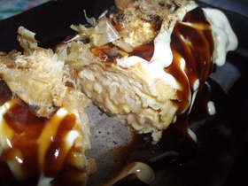 納豆卵焼き☆お好み焼きソースで!