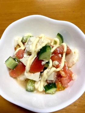 混ぜるだけ豆腐サラダ!洋風の味