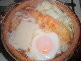 鍋焼きうどん簡単に温まりましょう^^