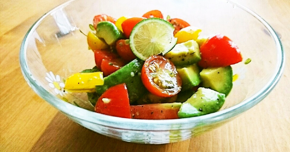 アボカドとミニトマトのすだちハーブサラダ by うさこのおうち 【クックパッド】 簡単おいしいみんなのレシピが356万品