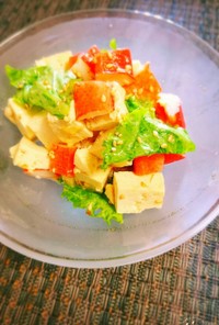 簡単！豆腐とカニカマのコロコロサラダ