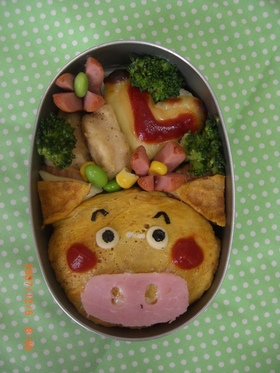 太っちょブタくんのオムオム弁当★キャラ弁