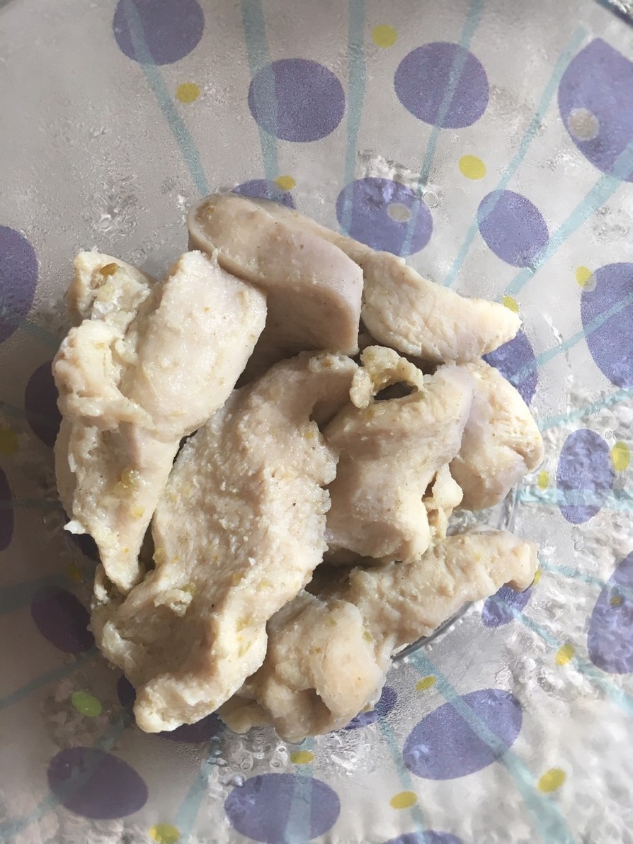 糖質オフ＊鶏胸肉でサラダチキン柚子胡椒味の画像