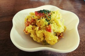 かぼちゃとベーコンのクリームチーズサラダ