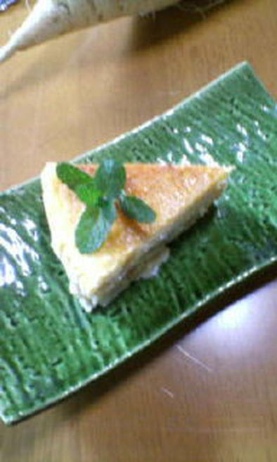 洋ナシのベークドチーズケーキの写真
