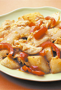 鶏肉と長いものピリ辛炒め