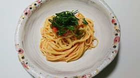 ボウルで和える明太子スパゲティ